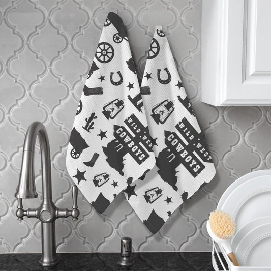 Baha Ranch Wild West Cowboys Set of 2 Dish Towels Made in America