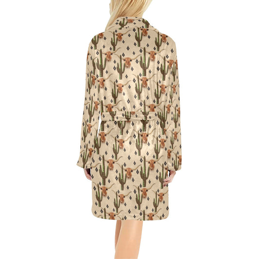 Baha Ranch Longhorn Cactus Women's Western Bath Robe