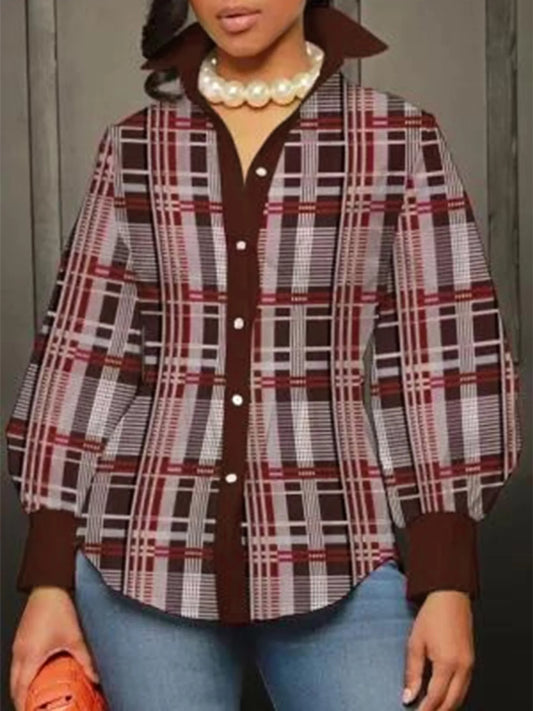 Plus Size Plaid Button-Down Shirt