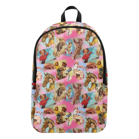 Baha Ranch Vintage Cowgirl Collage Backpack