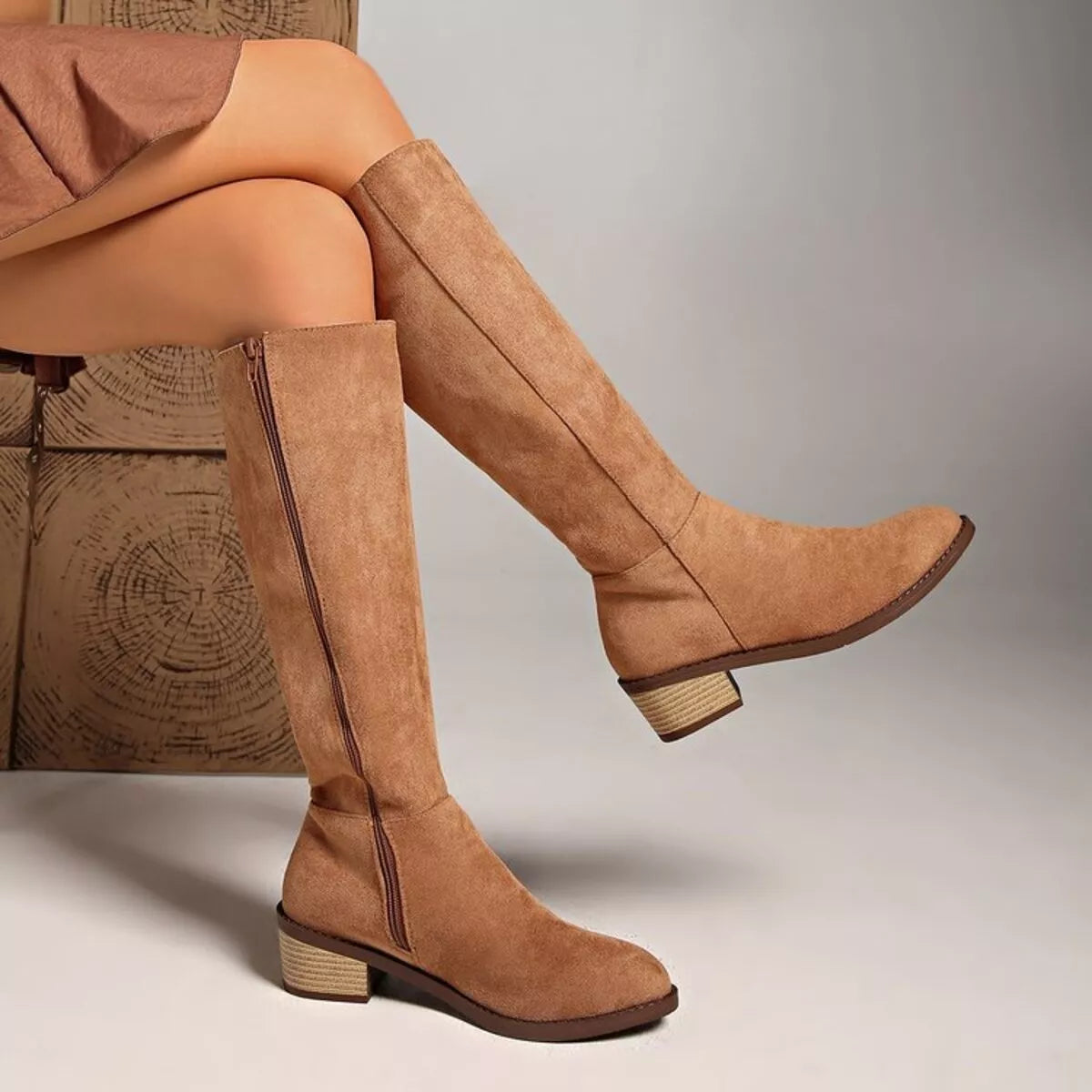 Knee-High Block Heel Boots