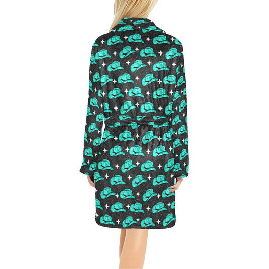 Baha Ranch Turquoise Cowgirl Hat Women's Western Bath Robe