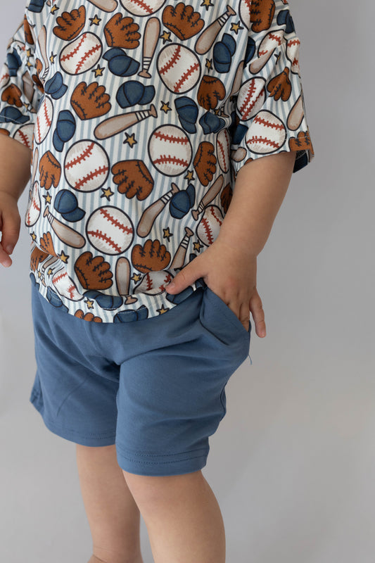 Blue Baseball Boy's Casual Set