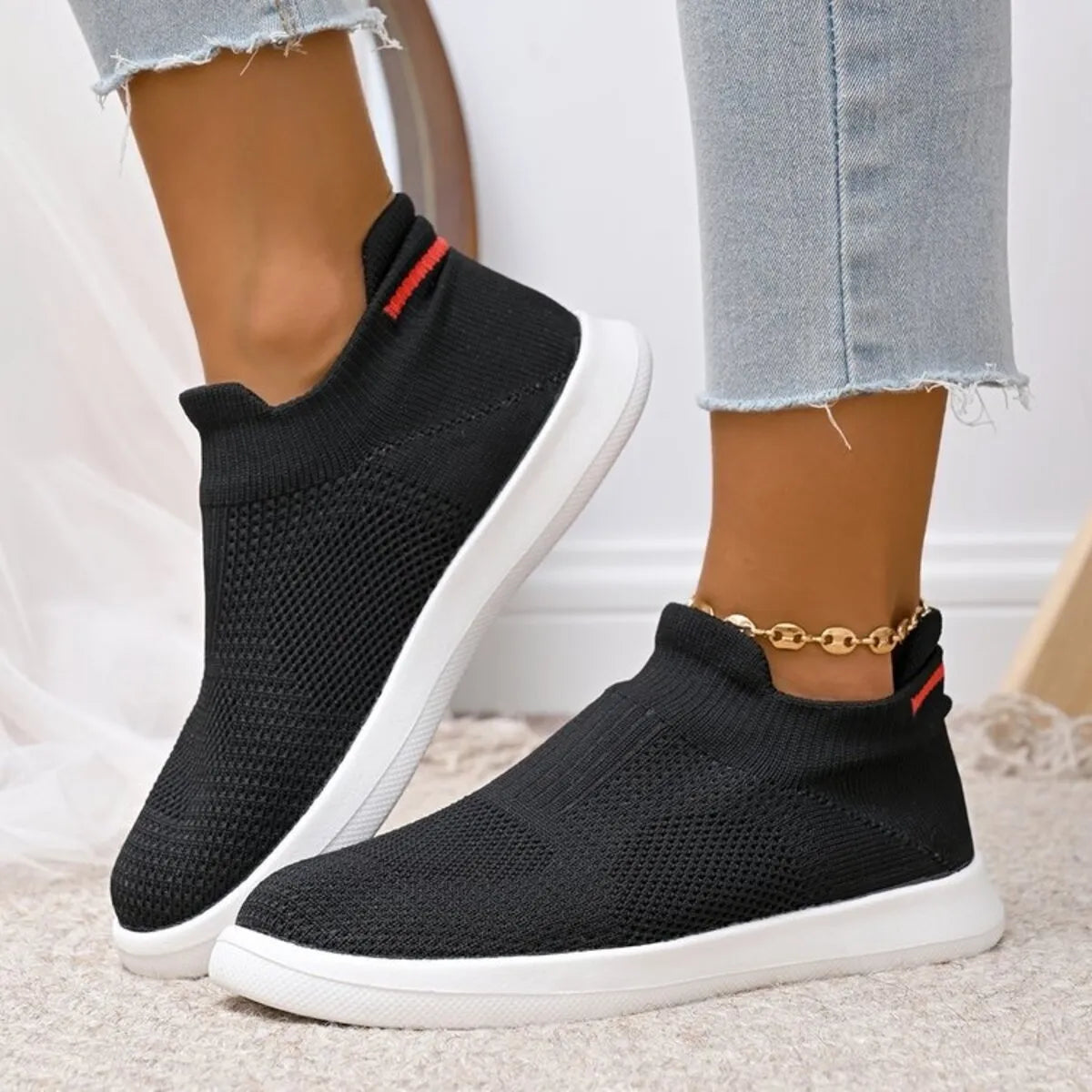 Breathable Knit Slip-Ons