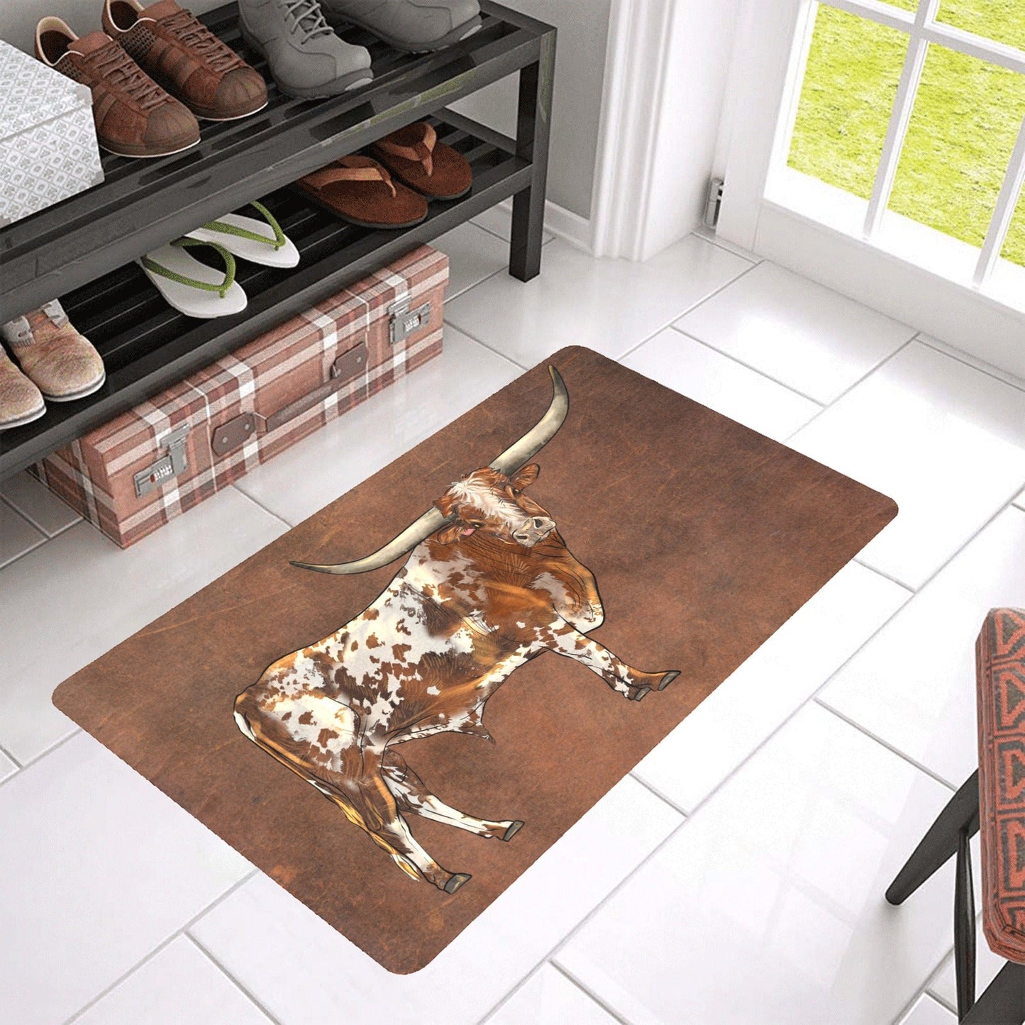 Longhorn Western Floor Mat 30" x 18" Made in America