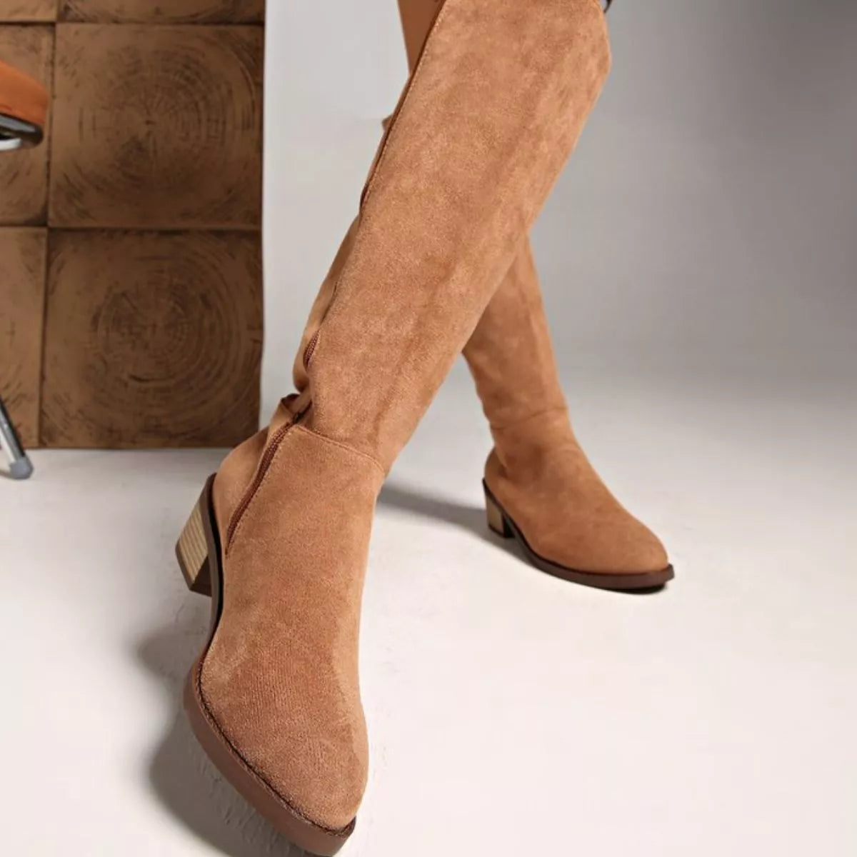 Knee-High Block Heel Boots