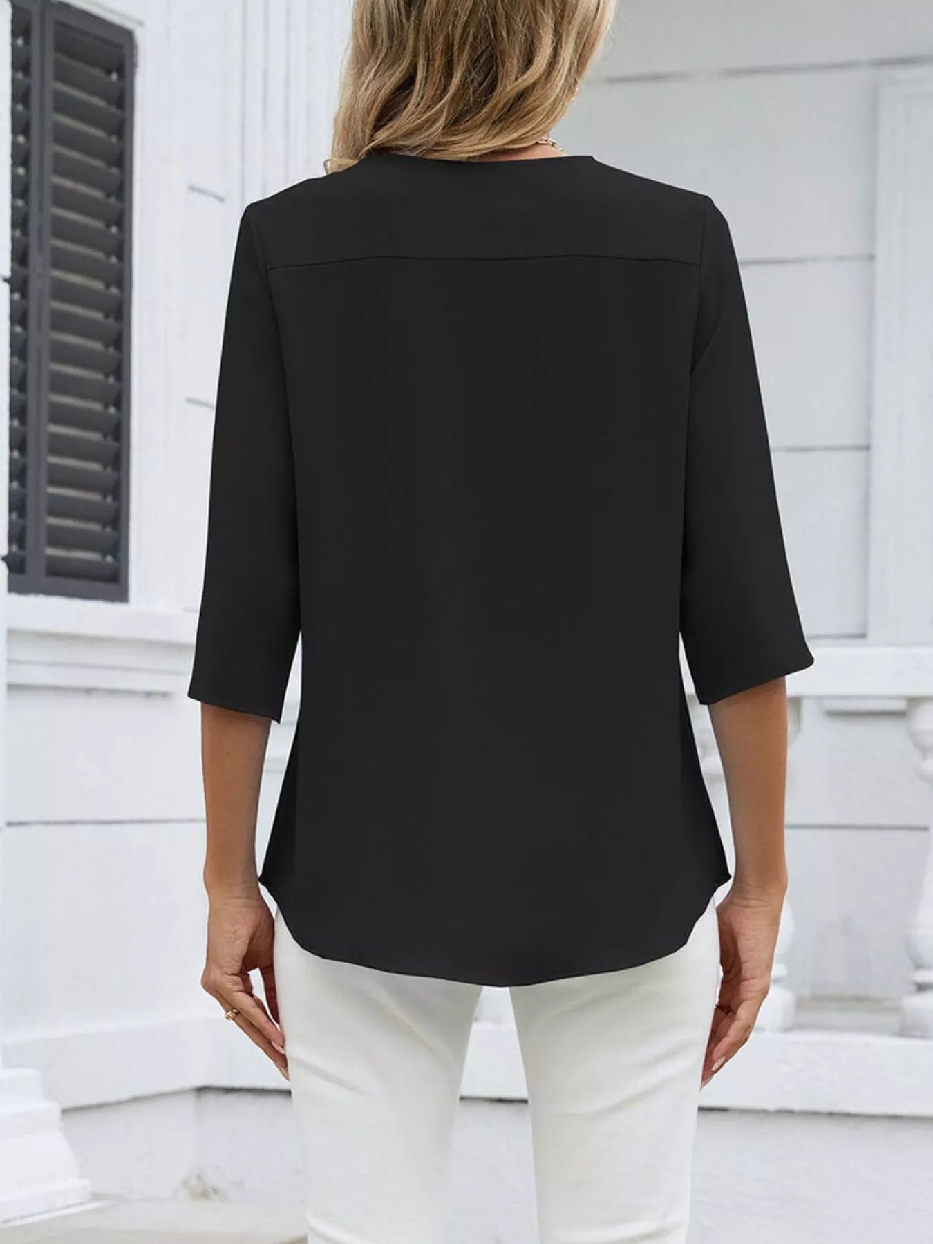 V-Neck 3/4 Sleeve Blouse