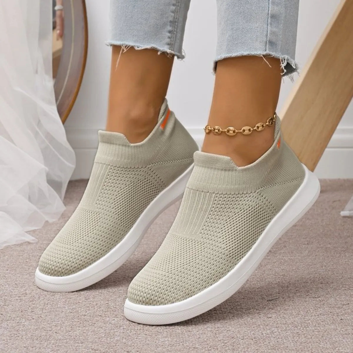 Breathable Knit Slip-Ons
