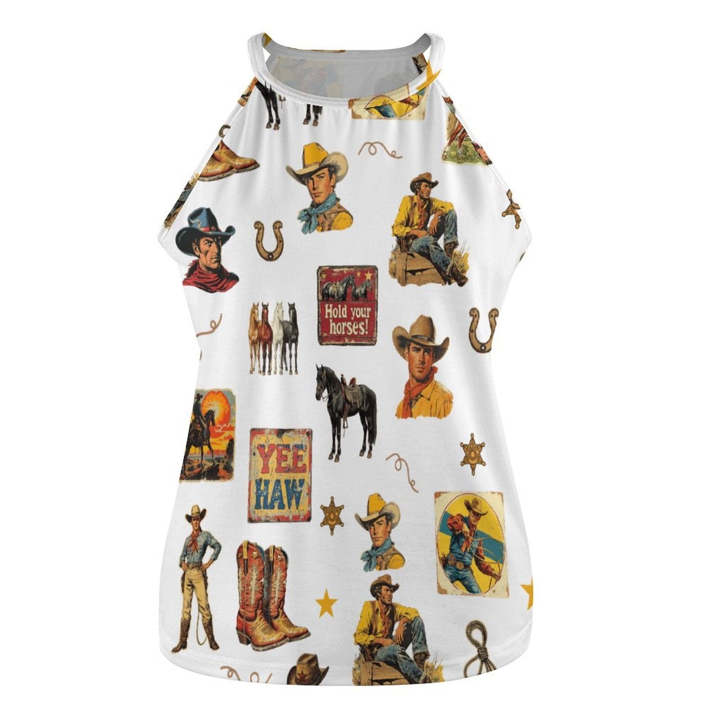 Baha Ranch Vintage Cowboy Collage Western Tank Top