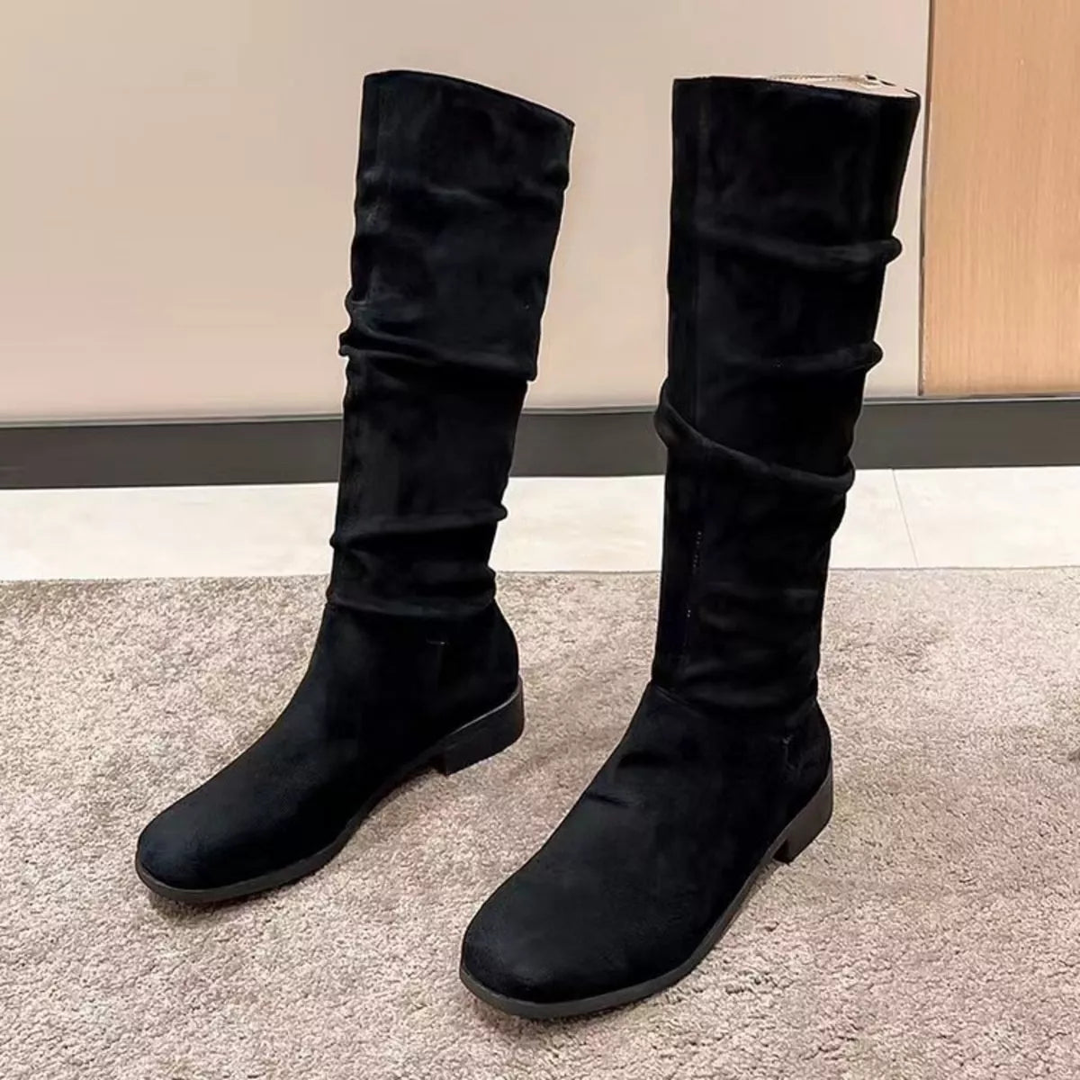 Round Toe Block Heels Boots