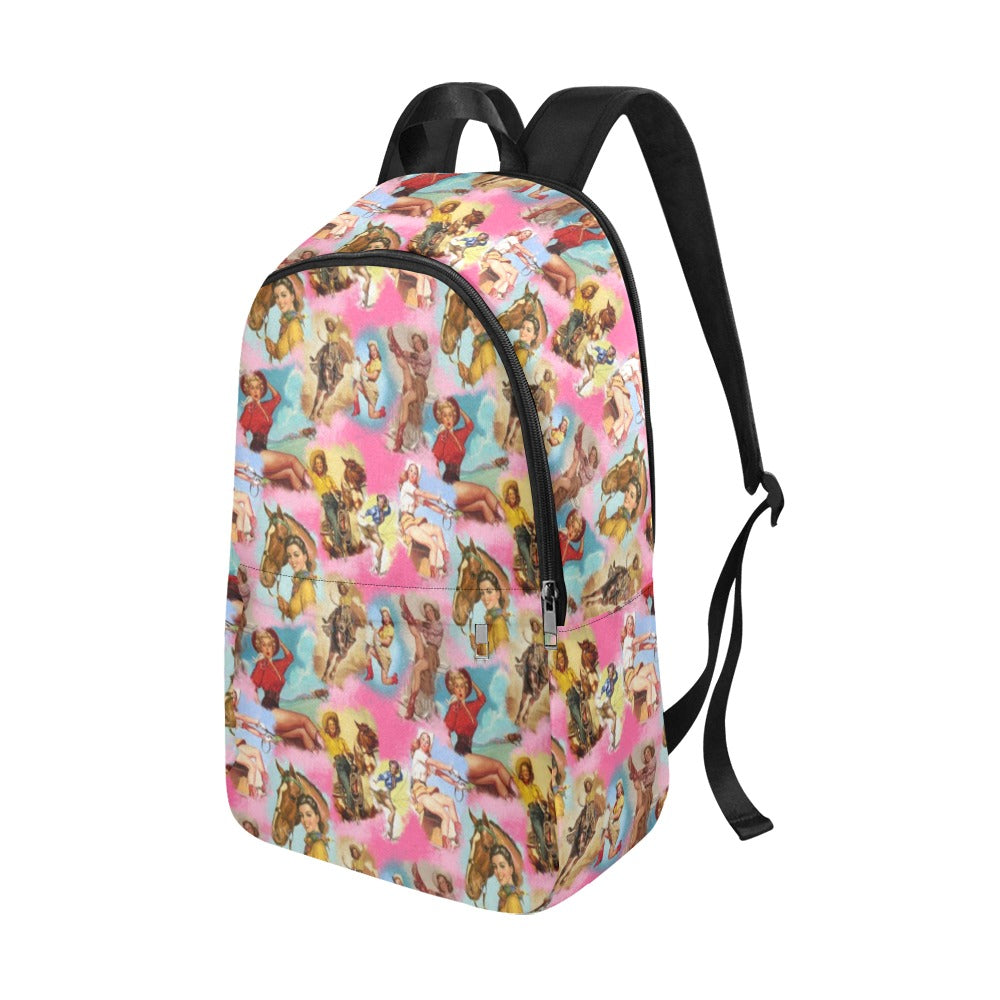 Baha Ranch Vintage Cowgirl Collage Backpack