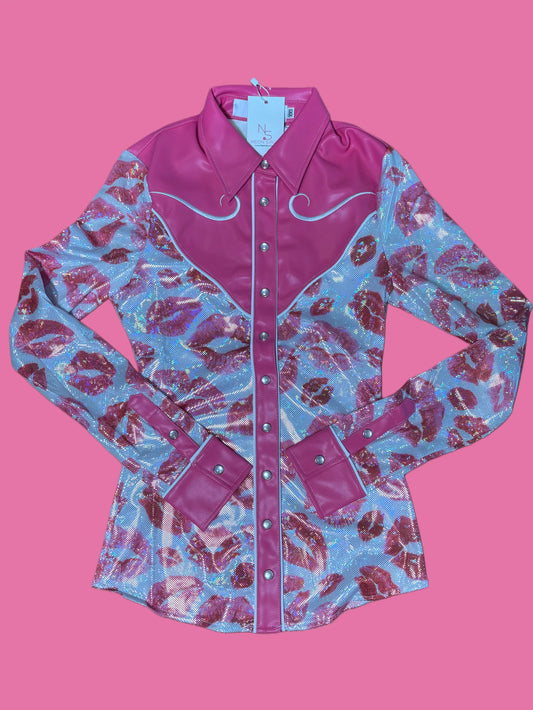 Girls Smooch & Spur Western Pearl Snap Rodeo Shirt