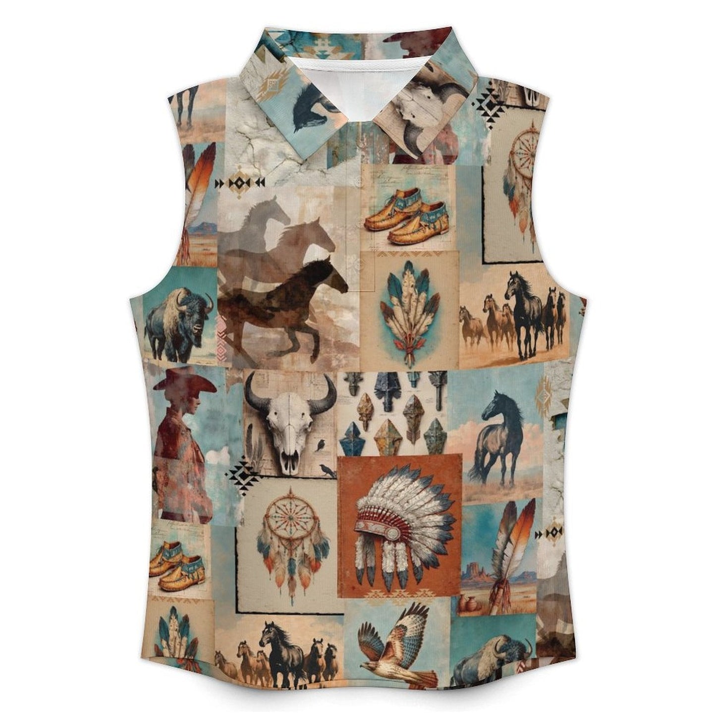 Baha Ranch Bohemian Dreams Sleeveless Polo Tank Top