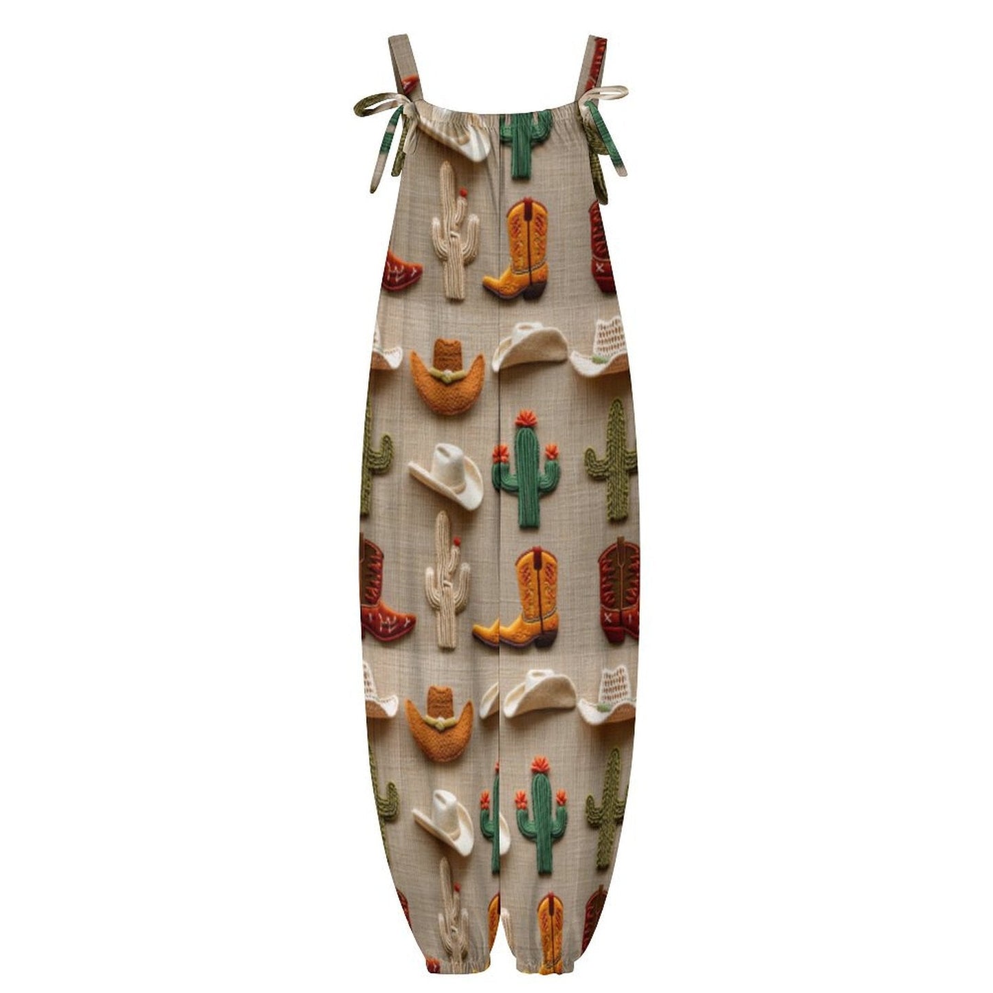 Baha Ranch Cactus Boots Hat Western Overalls Jumpsuit