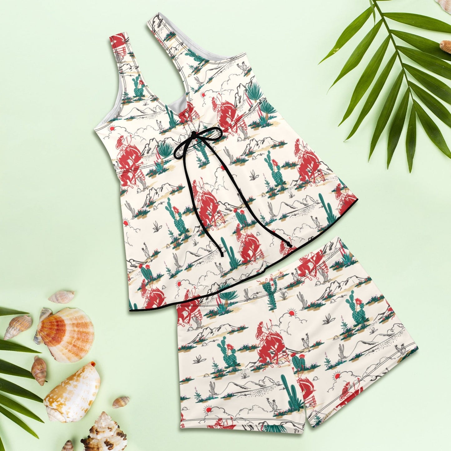 Baha Ranch Desert Rodeo Tankini & Boy Shorts Swim Set