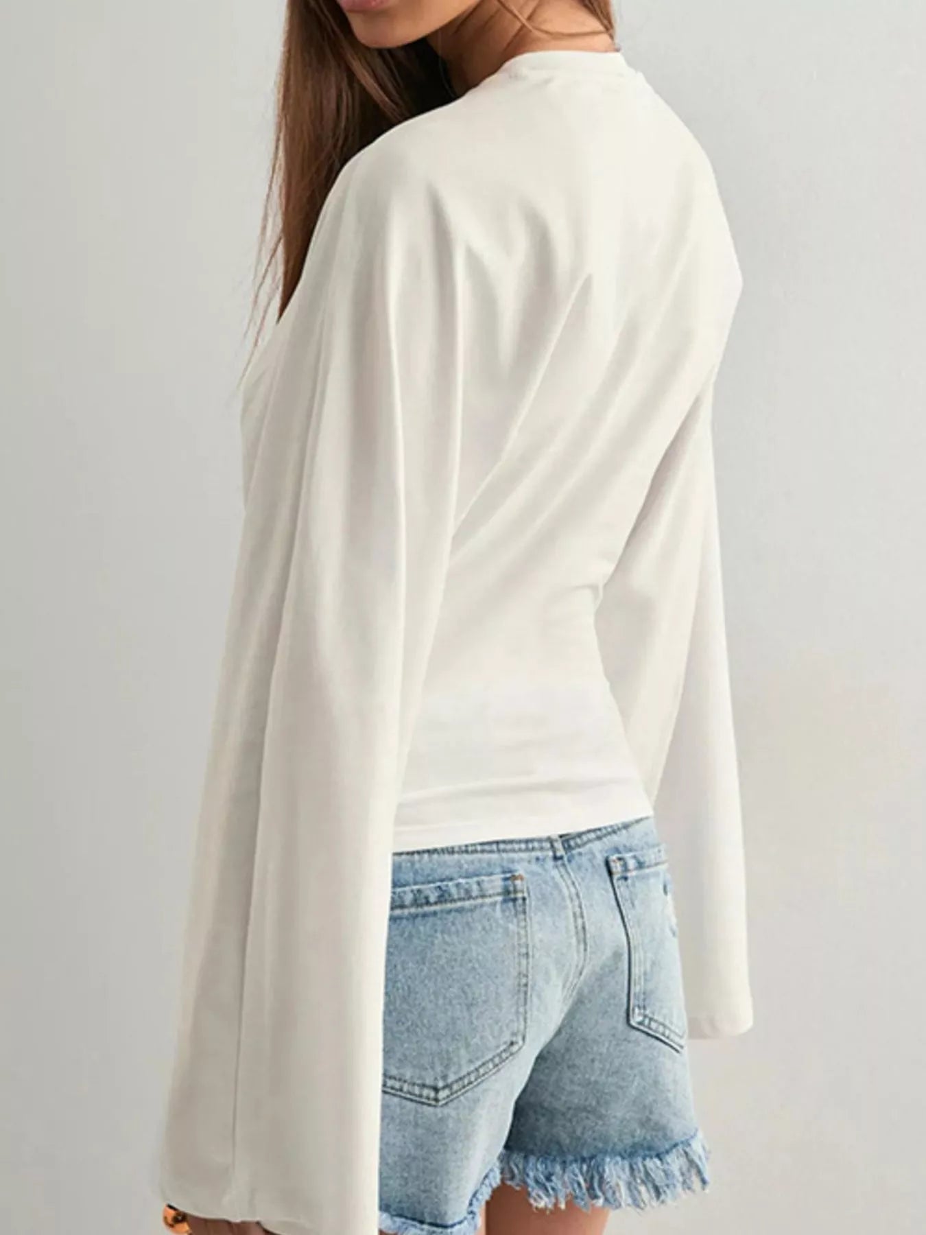 Full Size Long Sleeve Fitted T-Shirt Plus Size