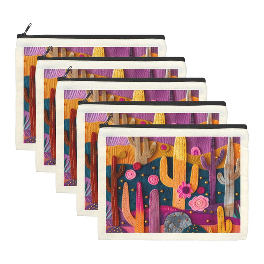 Baha Ranch Printed Cactus Cosmetic Bag Pack of 5 Made in America