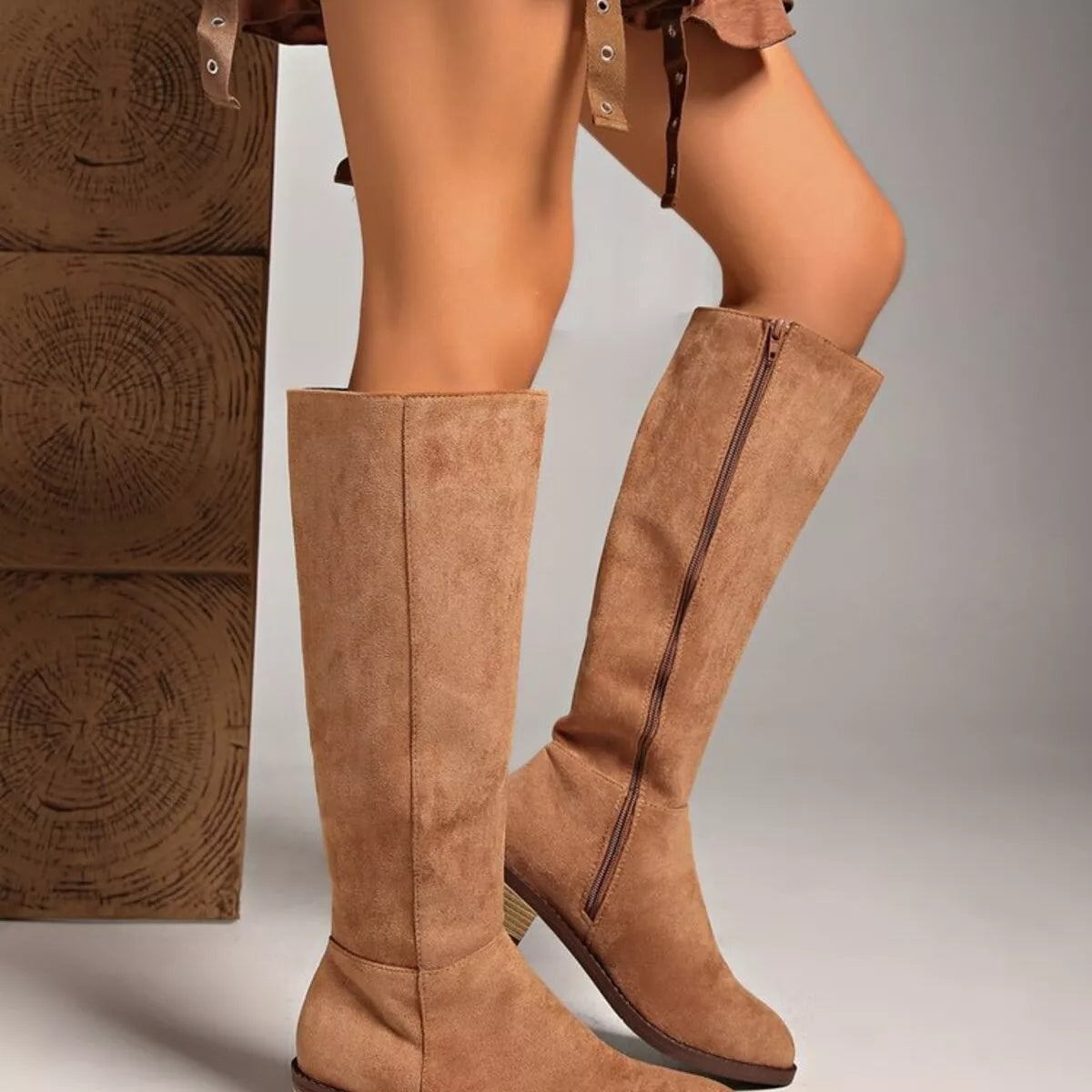 Knee-High Block Heel Boots