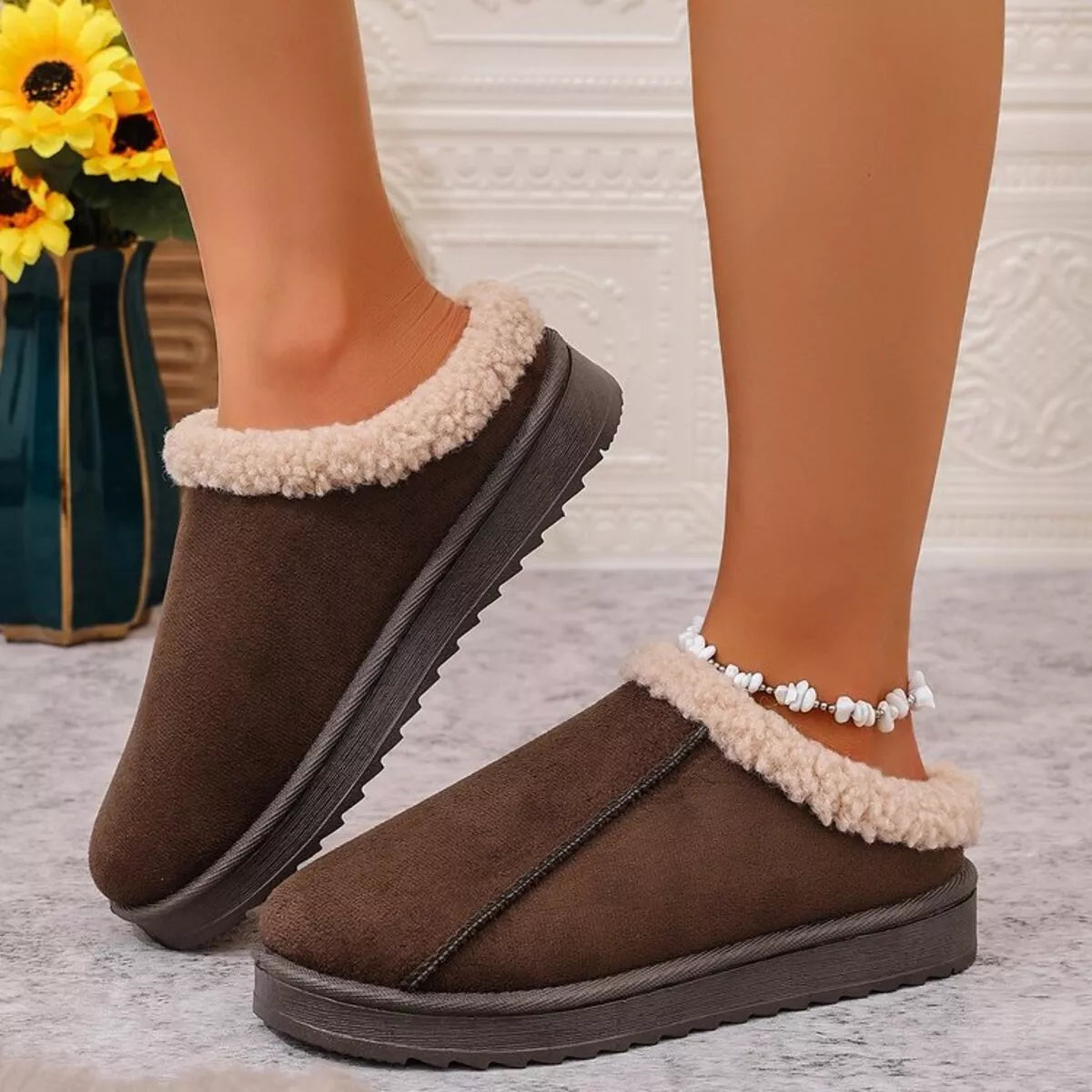 Cozy Plush Lined Clog Slippers