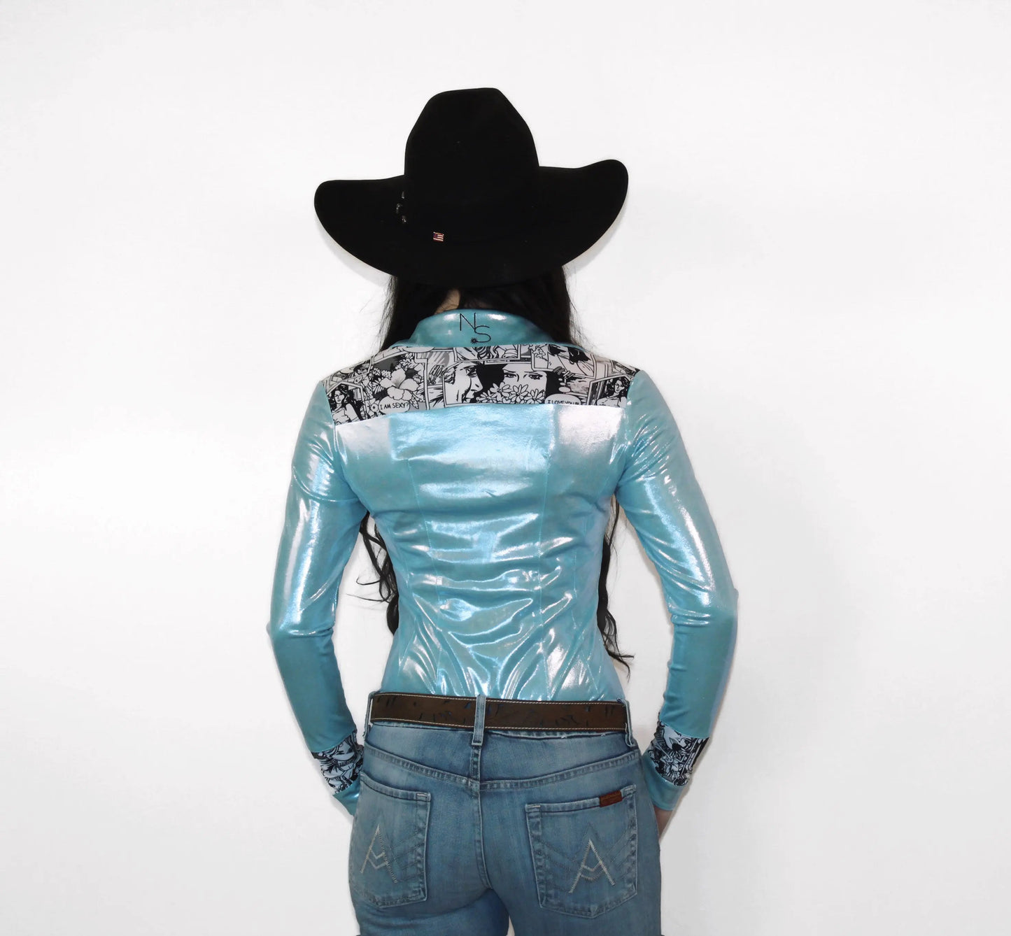 Girls Marvel-ous Metallic Pearl Snap Rodeo Shirt