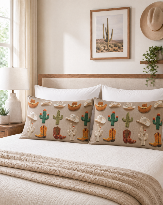 Baha Ranch Western Cactus Pillow Case Made in America