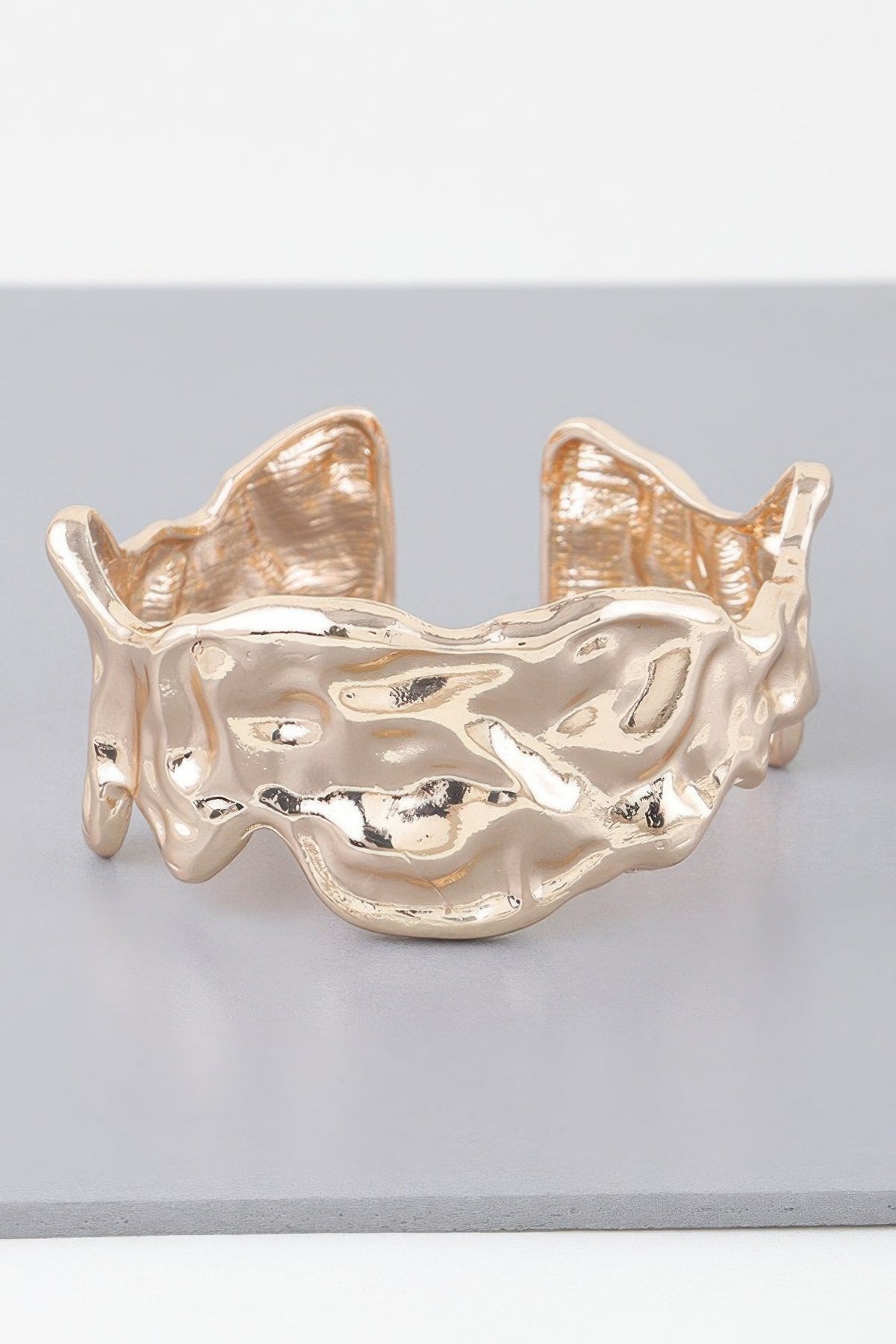 Abstract Ripple Open Cuff Bracelet