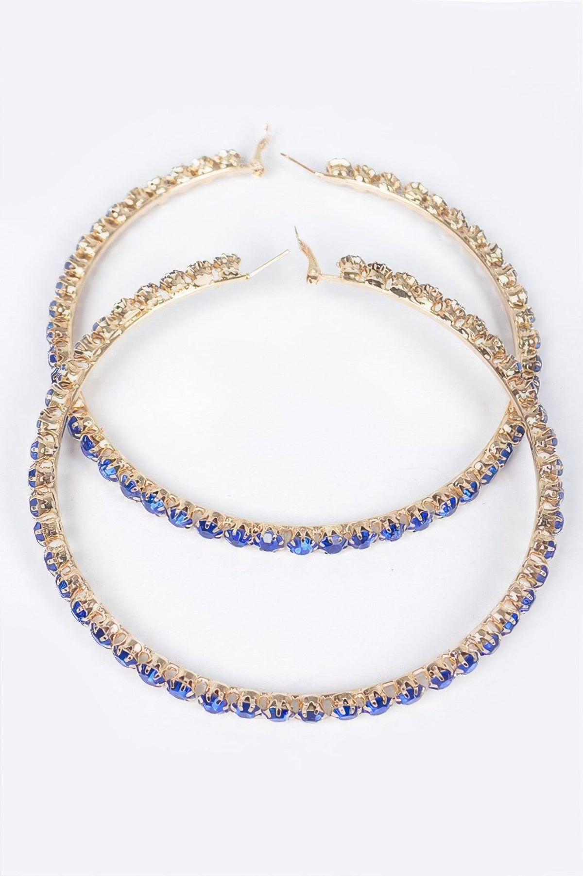 Upside Down Multi Rhinestone Hoop Earring
