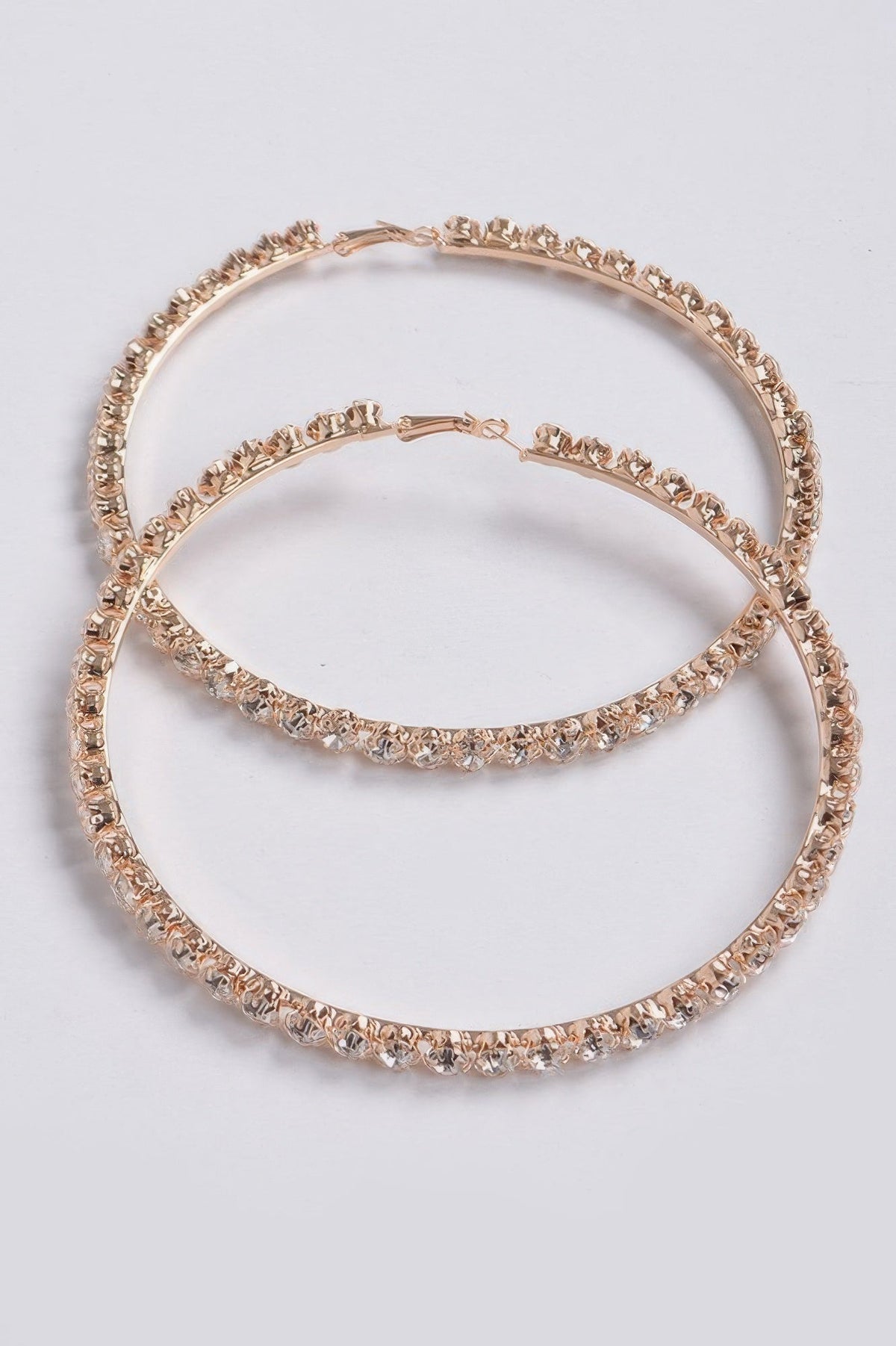 Upside Down Multi Rhinestone Hoop Earring