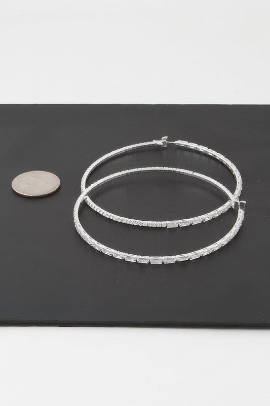 Large Rhinestone Hoop Earrings