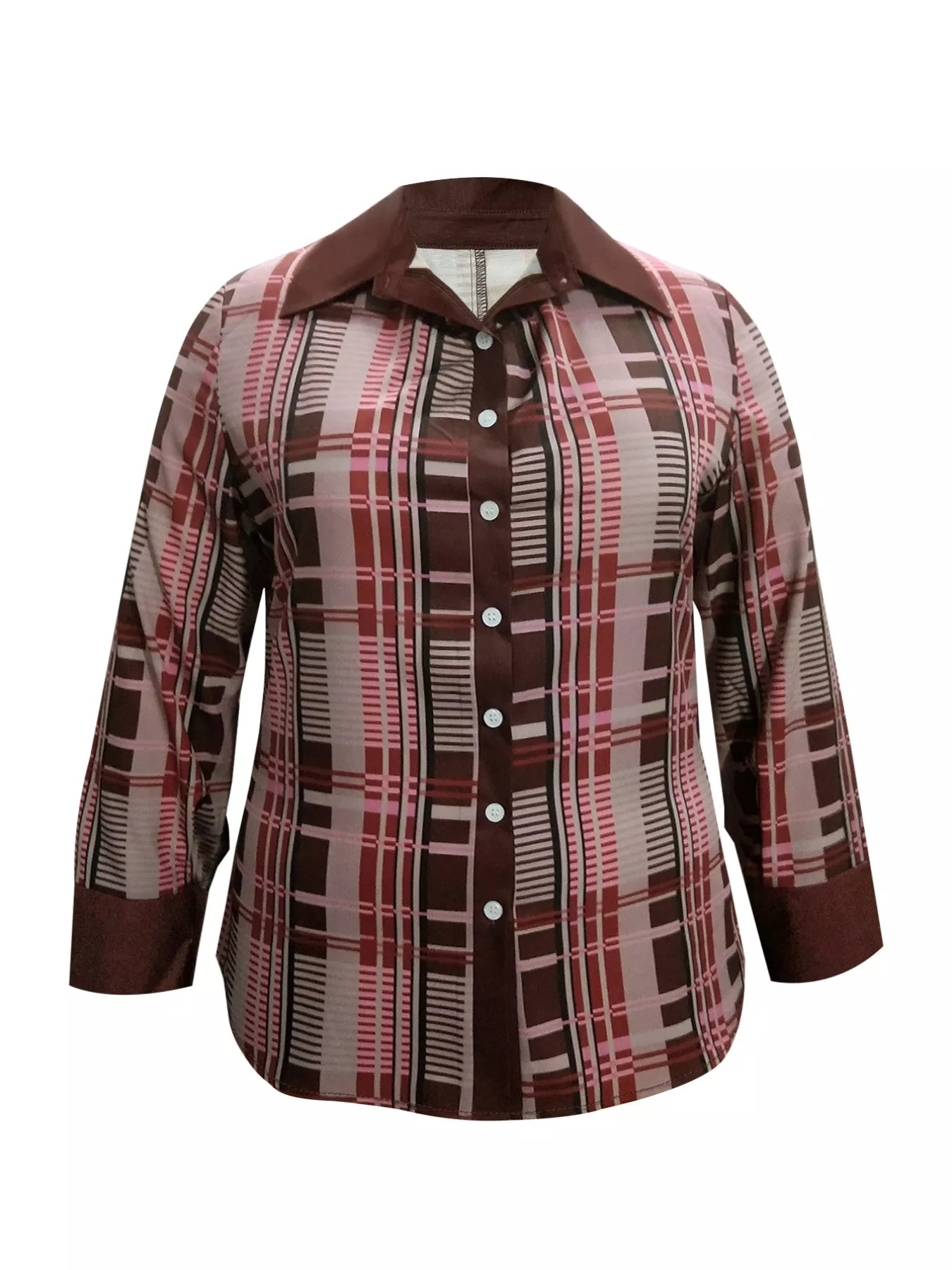 Plus Size Plaid Button-Down Shirt