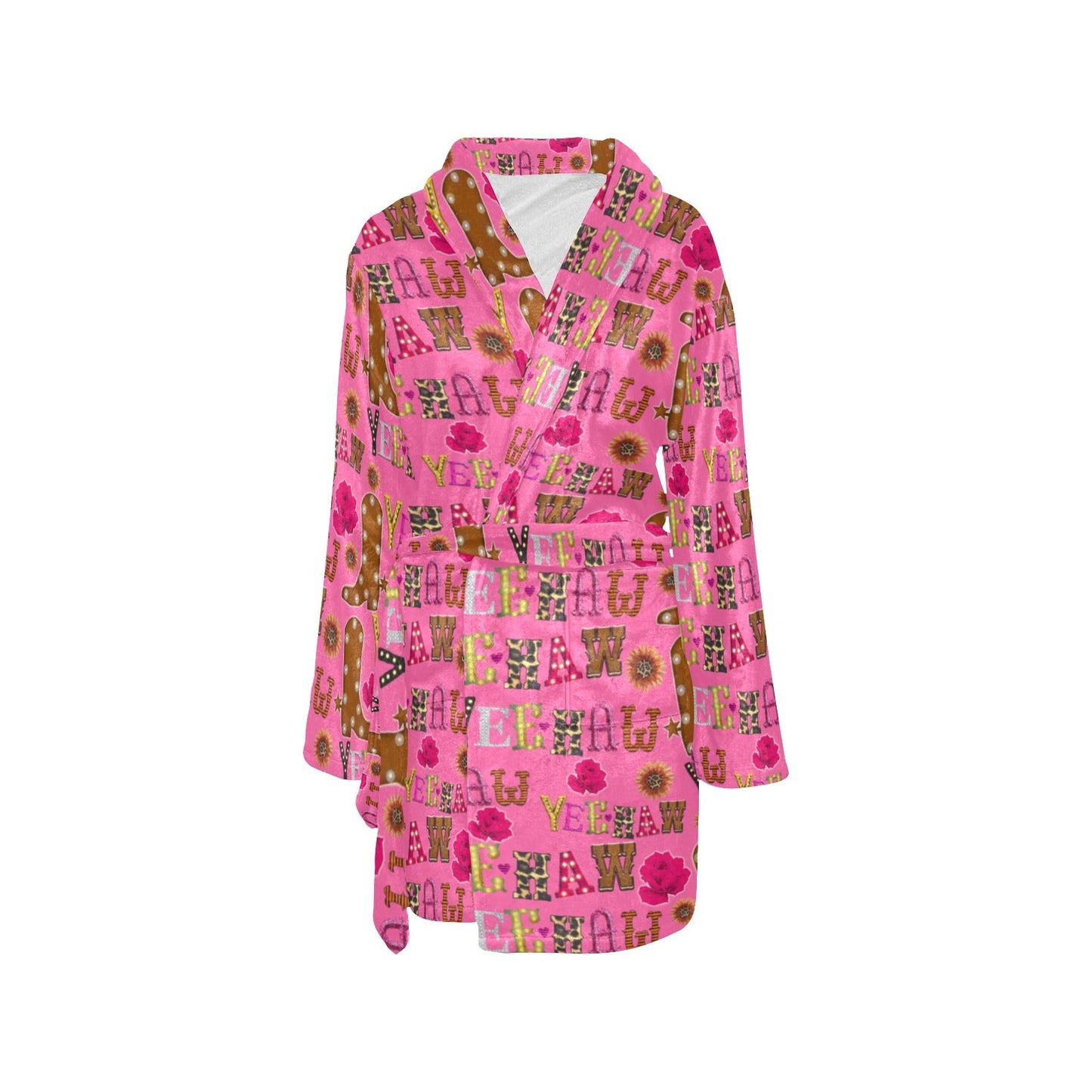 Baha Ranch Pink Yeehaw Women's Western Bath Robe