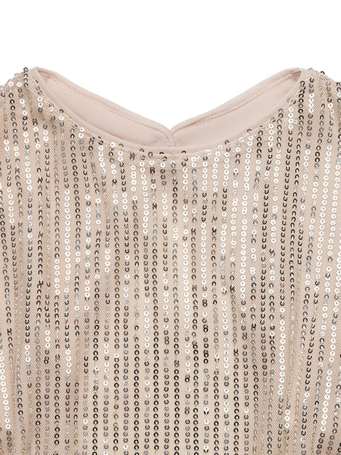Sequin Cutout Back Long Sleeve Blouse
