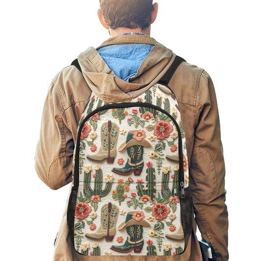 Baha Ranch Floral Boots Cactus Backpack