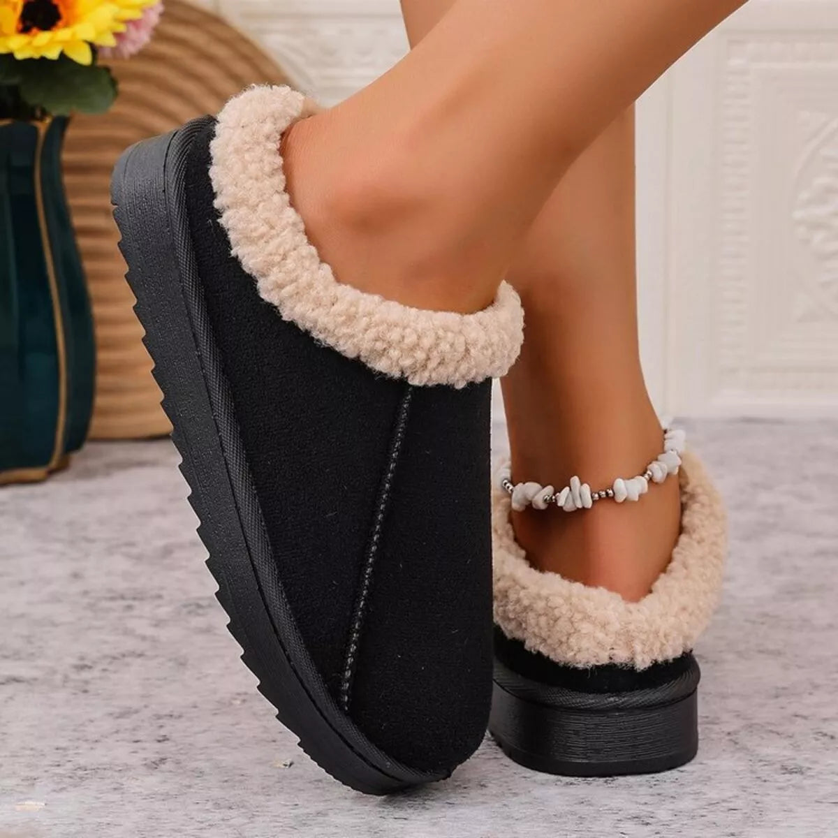 Cozy Plush Lined Clog Slippers