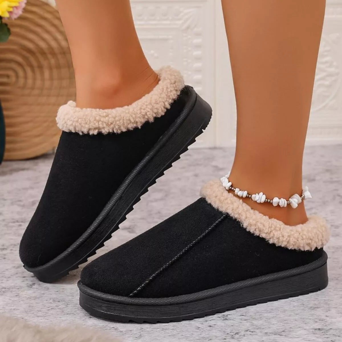 Cozy Plush Lined Clog Slippers