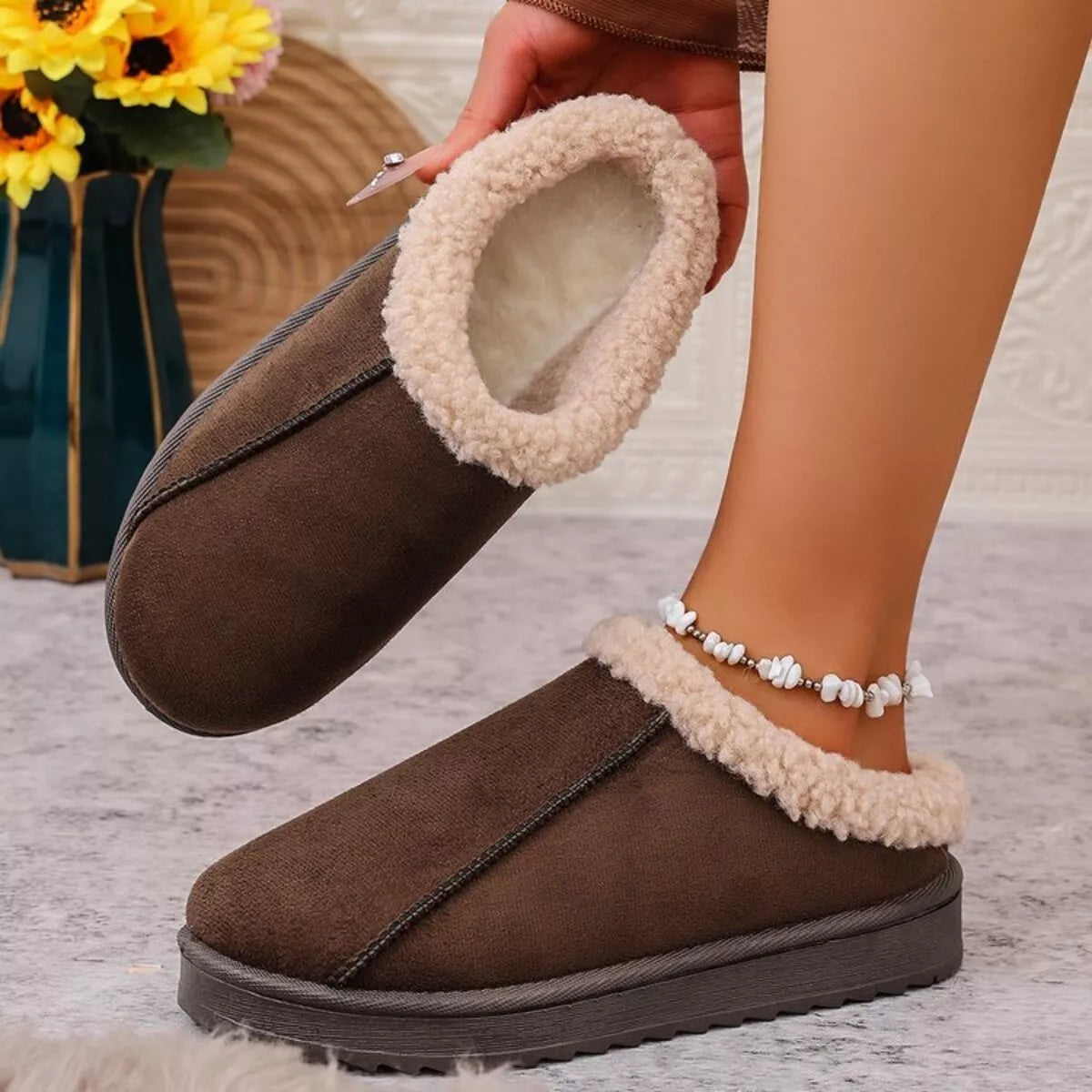 Cozy Plush Lined Clog Slippers
