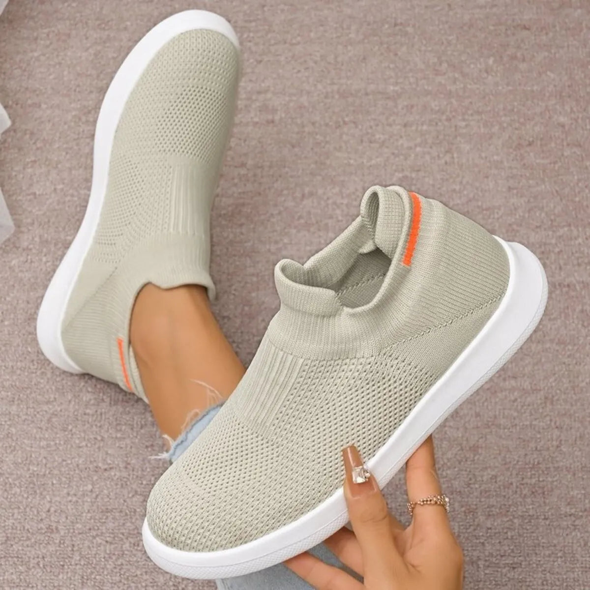Breathable Knit Slip-Ons
