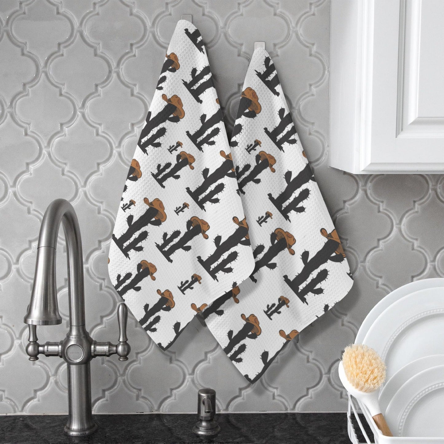 Baha Ranch Cowboy Cactus Set of 2 Kitchen Dish Towels Made in America