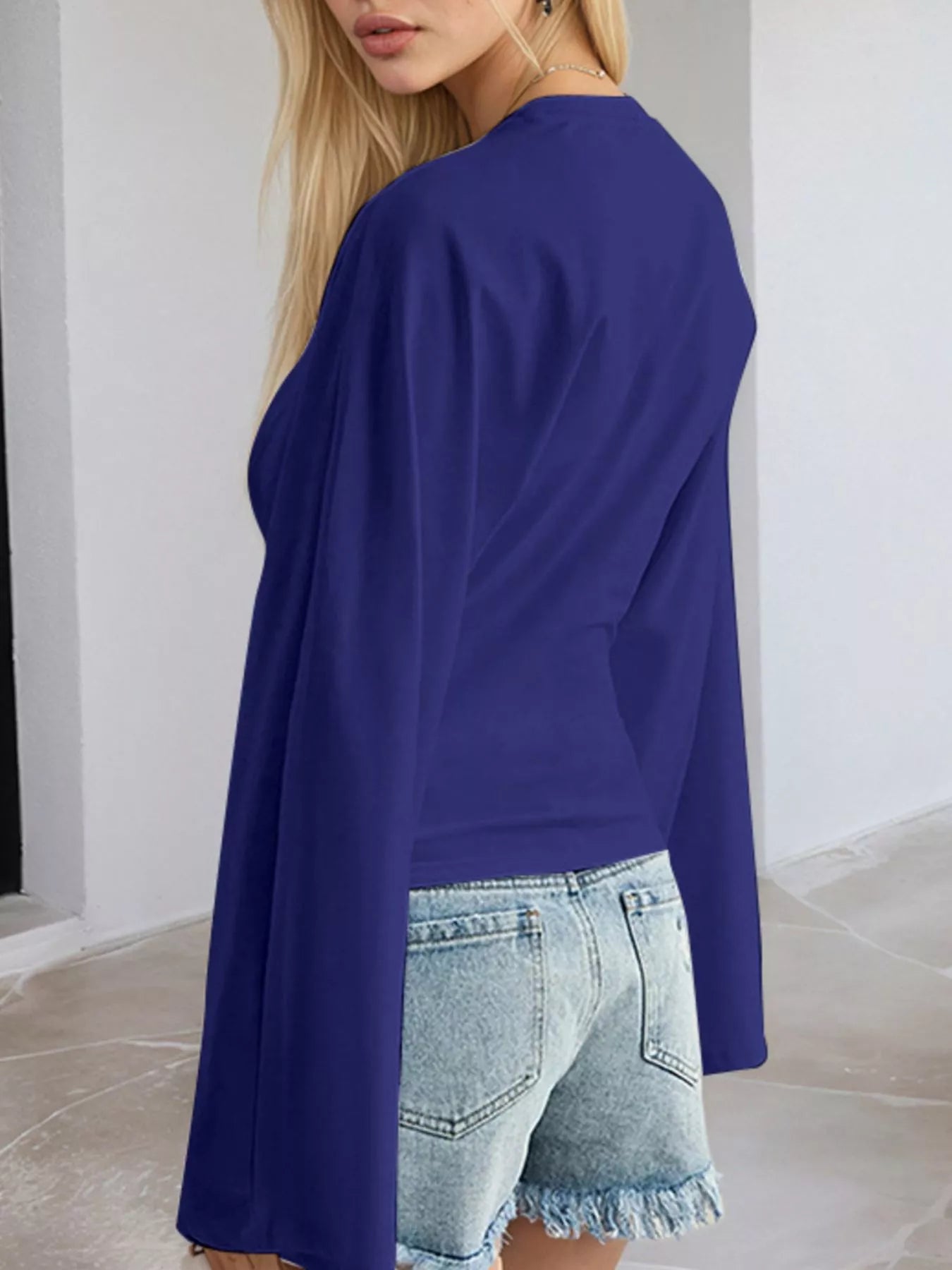 Full Size Long Sleeve Fitted T-Shirt Plus Size