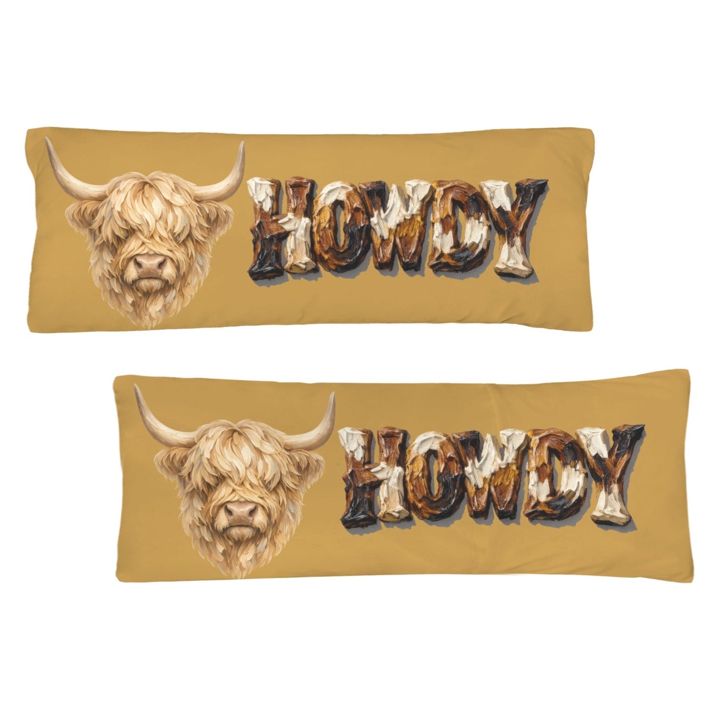 Baha Ranch Howdy Highland Western Body Pillow Made in America