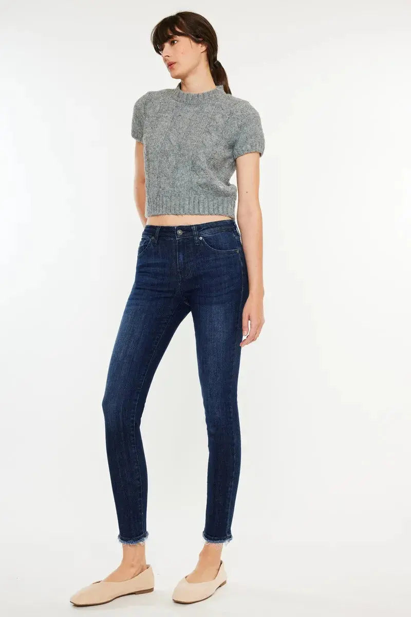 Women's Jeans - High Rise - Slim Fit Raw Hem