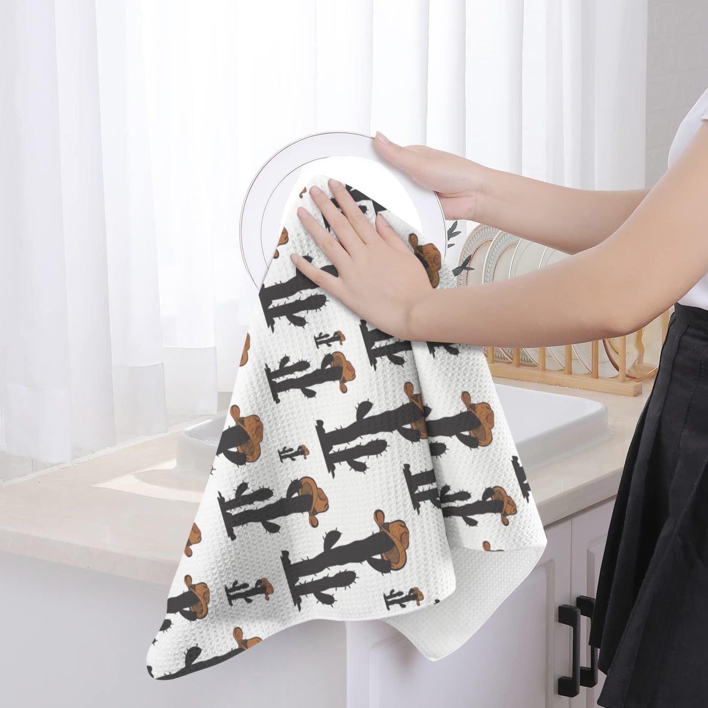 Baha Ranch Cowboy Cactus Set of 2 Kitchen Dish Towels Made in America