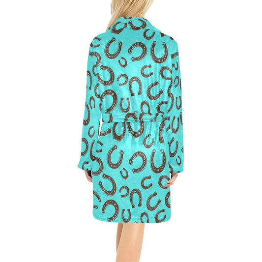 Baha Ranch Turquoise Horseshoe Women's Western Bath Robe