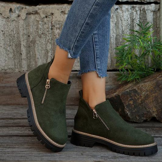 Ankle Boots with Zipper Detail