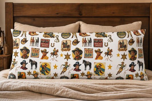Baha Ranch Vintage Cowboy Body Pillow Cover Made in America
