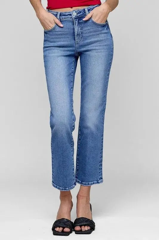 Plus Size Trendsi Jeans Straight Leg Tummy Control