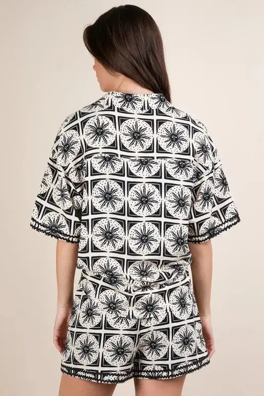 Women's Matching Set - Tropical Print Plus Size - Comfy Resort Wear