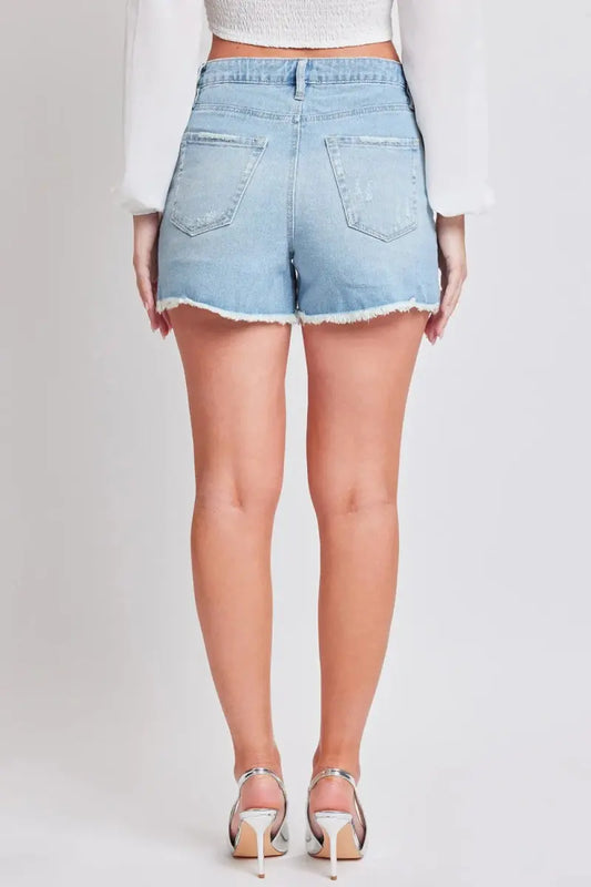 Women's Denim Shorts Distressed Frayed Hem | Trendsi